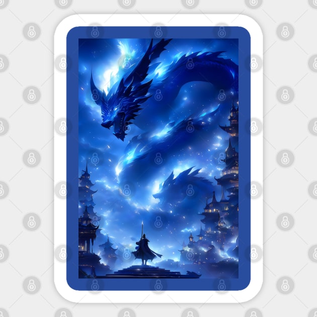 Fantasy Blue dragon Sticker by Spaceboyishere